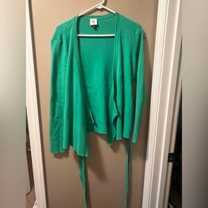 CAbi Green Ribbed Knit Sweater